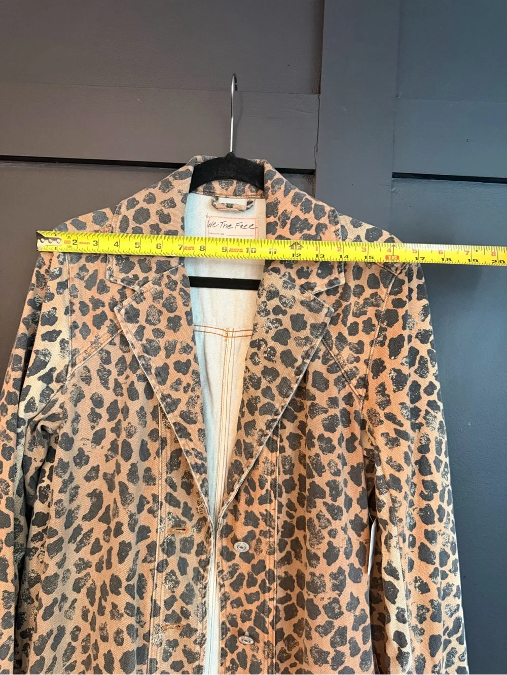Free People Tan and Black Leopard Print Long Coat